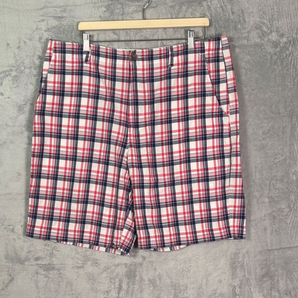 Banana Republic Red Blue Plaid Golf Casual Shorts 38